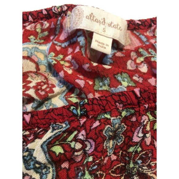 Altar'd State Peplum Top Women's Small Boho Paisley Print Multicolor Festival - Picture 6 of 8